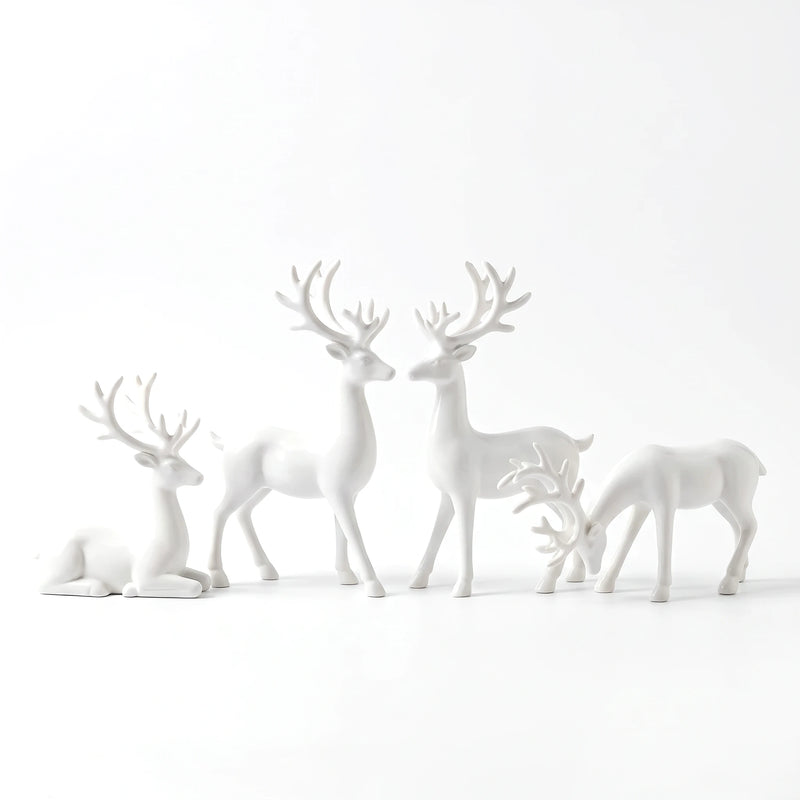 MerryNest™ Nordic Reindeer Figurine Set of 4 — White