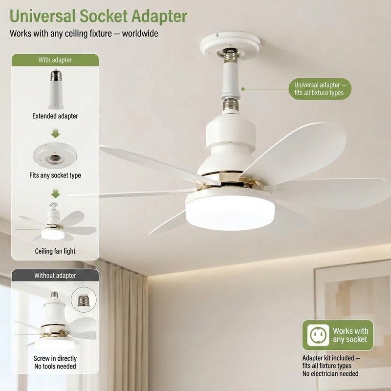 LED Ceiling Fan Light - with Remote Control