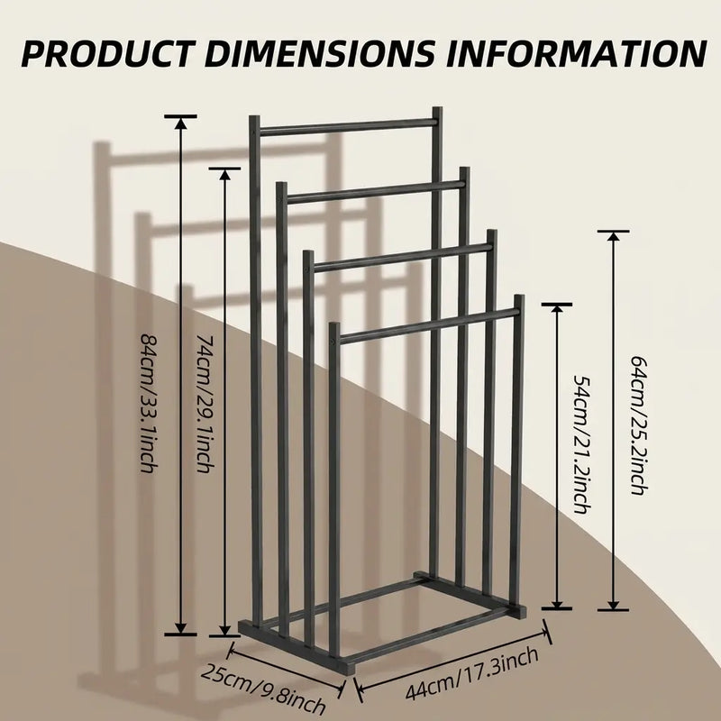 4-Tier Freestanding Towel Rack | Bathroom Organizer
