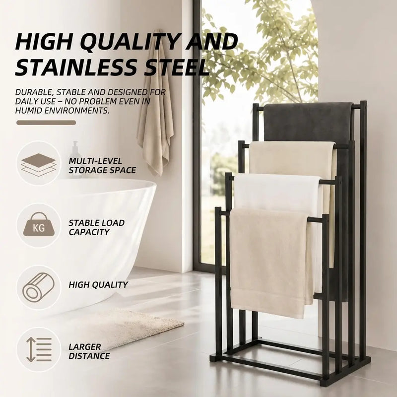 4-Tier Freestanding Towel Rack | Bathroom Organizer