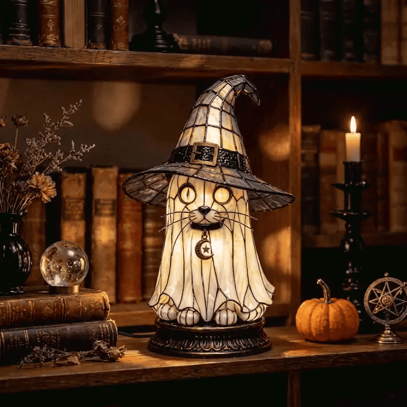 WitchLight™ Ghost Lamp - Gothic Halloween Stained Glass Accent Lamp