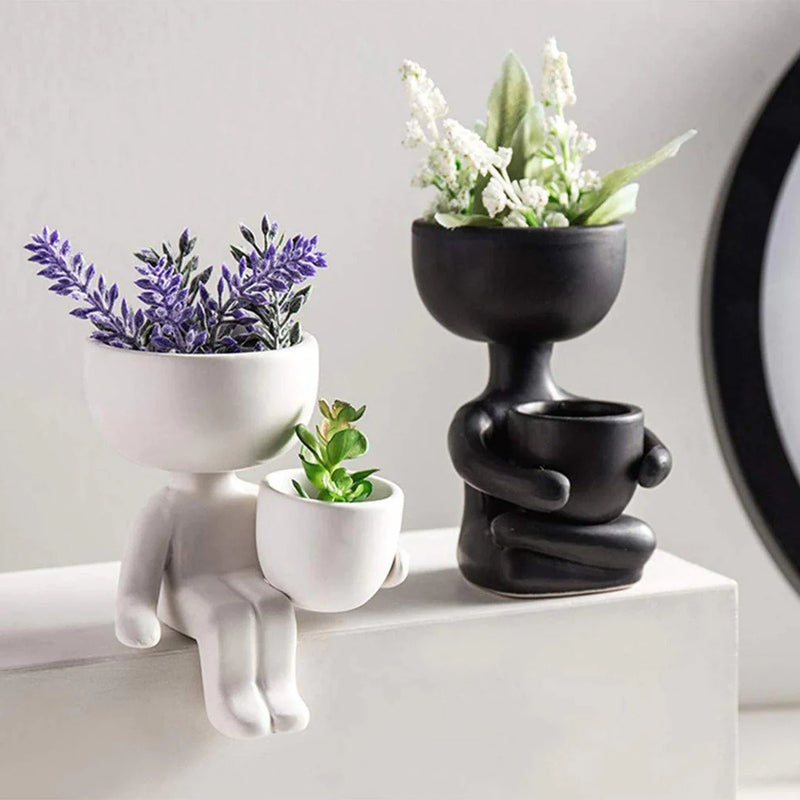 Petite Person Clay Succulent Planter