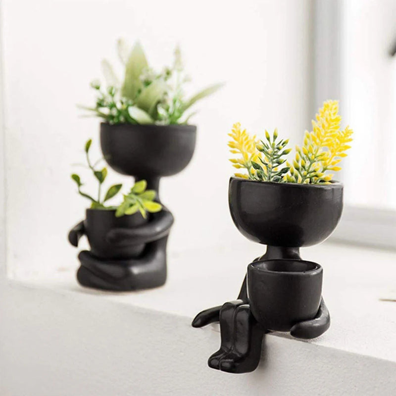 Petite Person Clay Succulent Planter