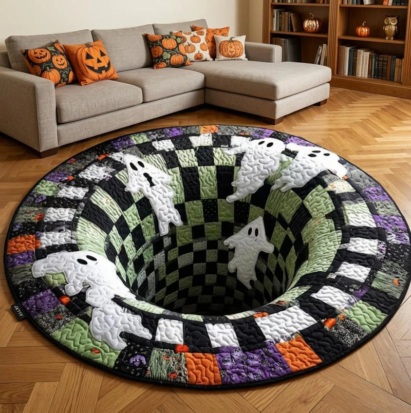 VortexEye™ 3D Ghost Illusion Round Rug - Waterproof Halloween Floor Mat