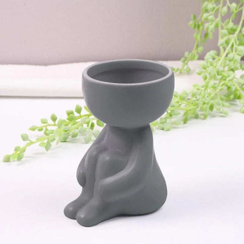 Petite Person Clay Succulent Planter