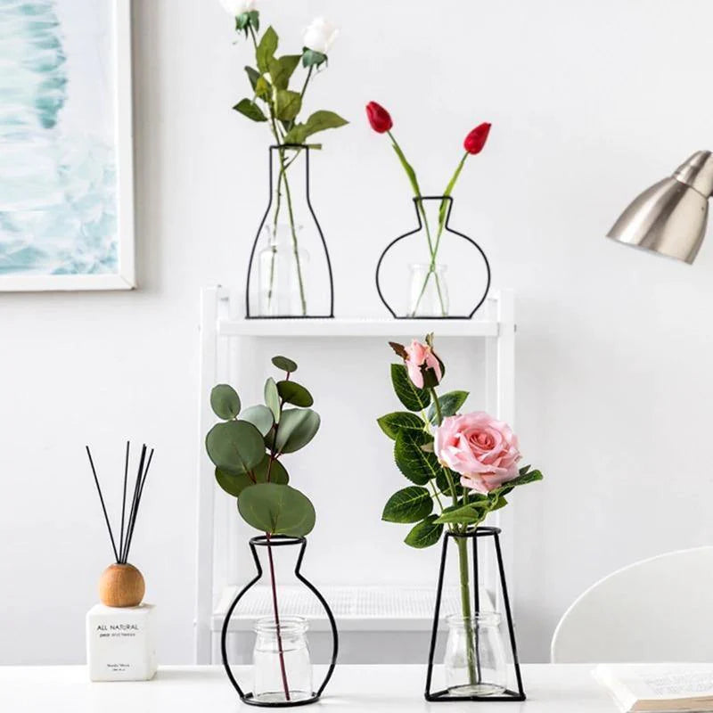 Sleek Iron Line Vase Stand