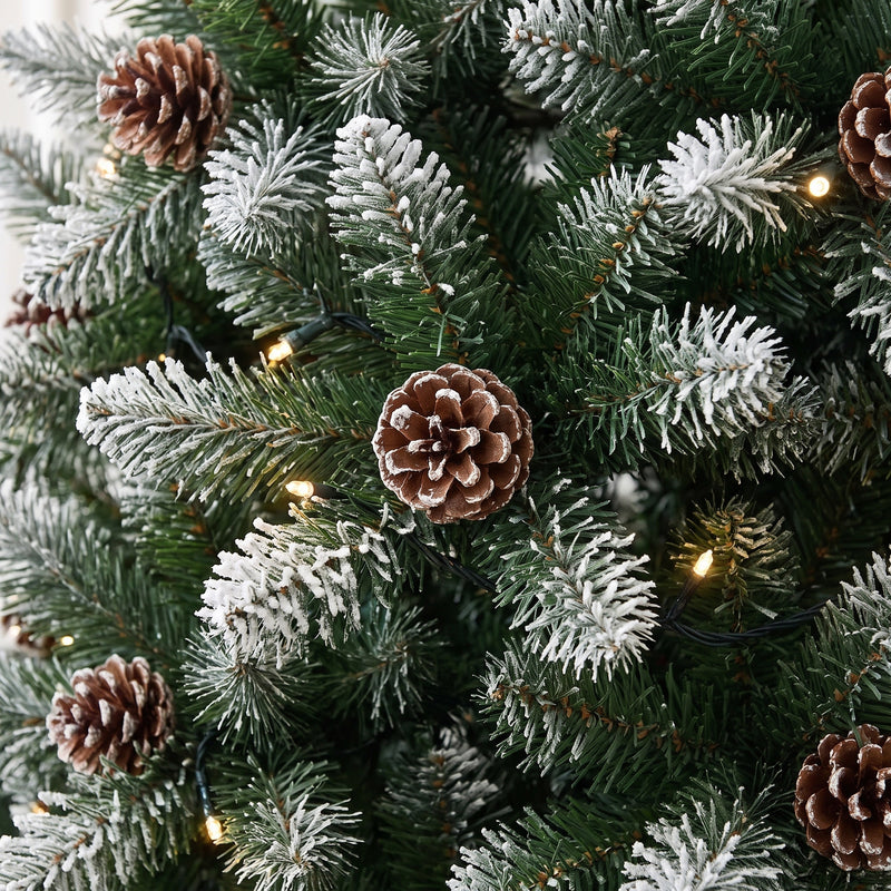 6-Ft Pre-Lit Snow-Flocked Spruce Tree