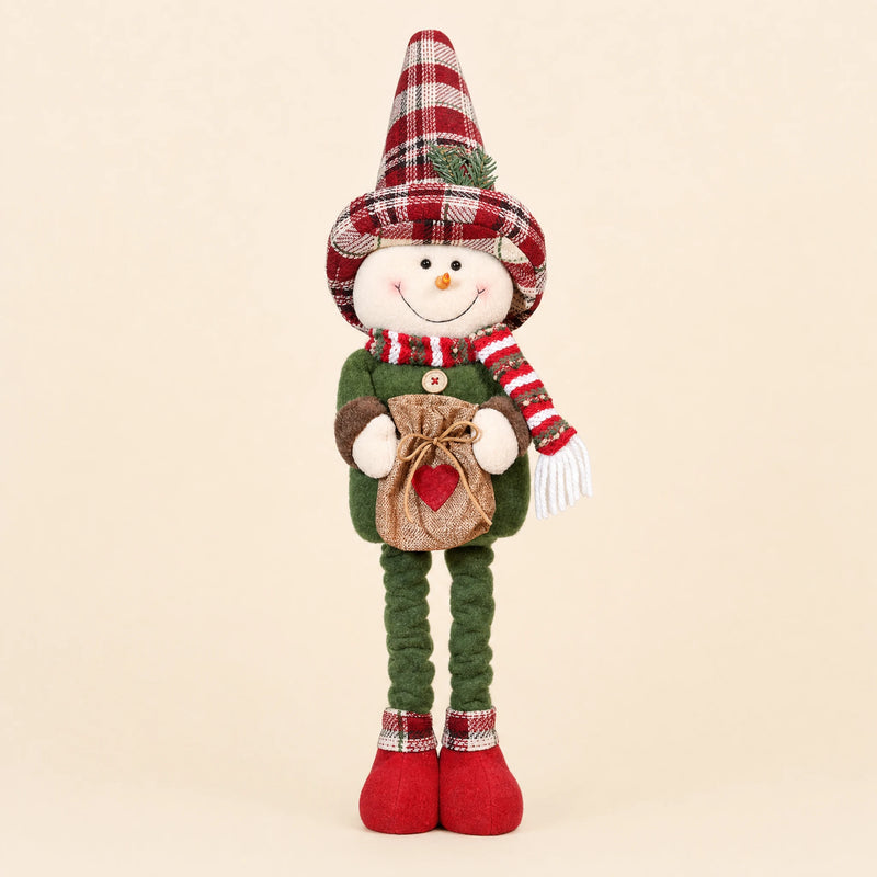 Plaid Telescopic Christmas Doll