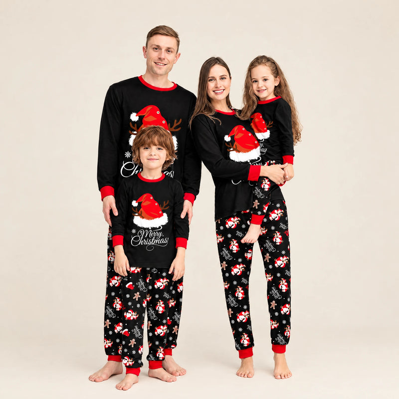 Christmas Family Matching Pyjamas — Santa & Candy Cane Print, 2-Piece Set