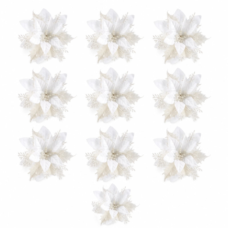 Glitter Christmas Flower Ornaments