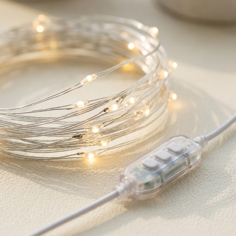 10 ft LED Curtain String Lights with Remote Control and USB Power