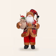 MerryNest plaid Santa Claus figurine 20cm