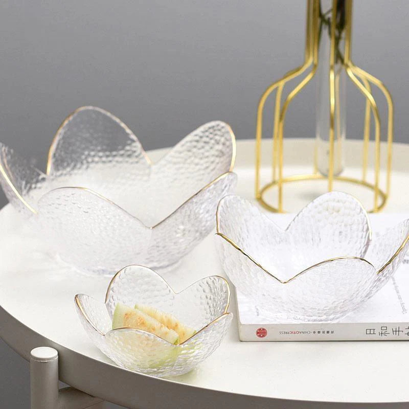 Glass Flower Petal Bowls