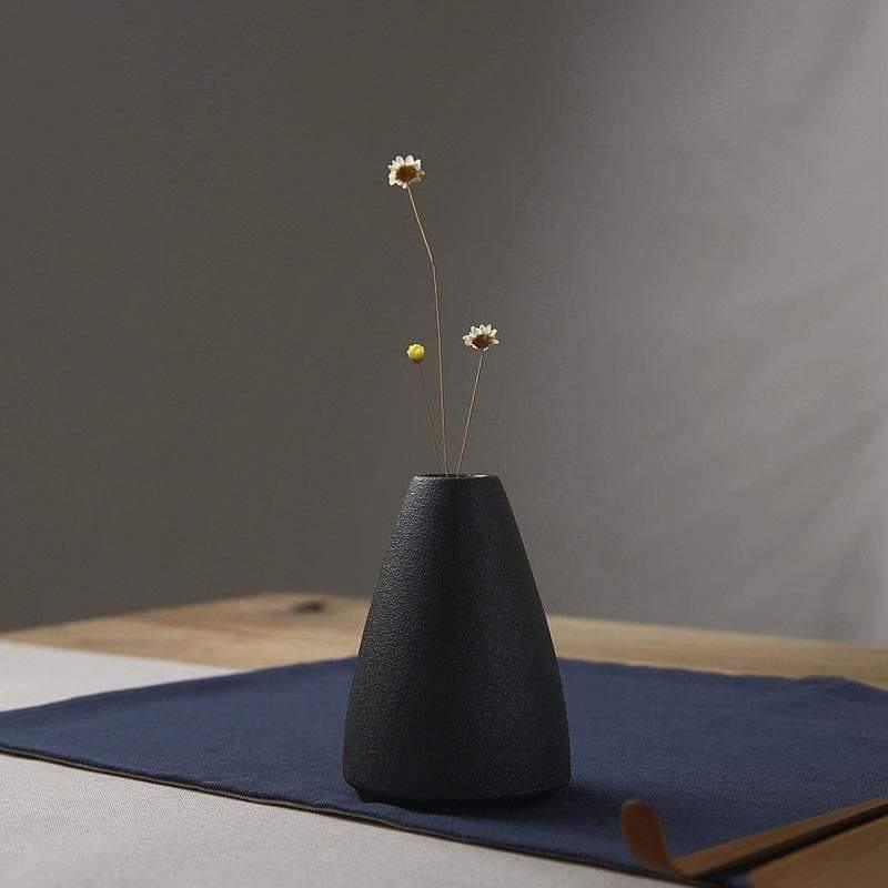 MidNight Black Textured Ceramic Vases