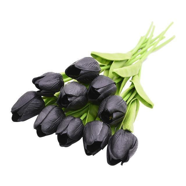 10-Piece Fake Tulips Silk Flowers
