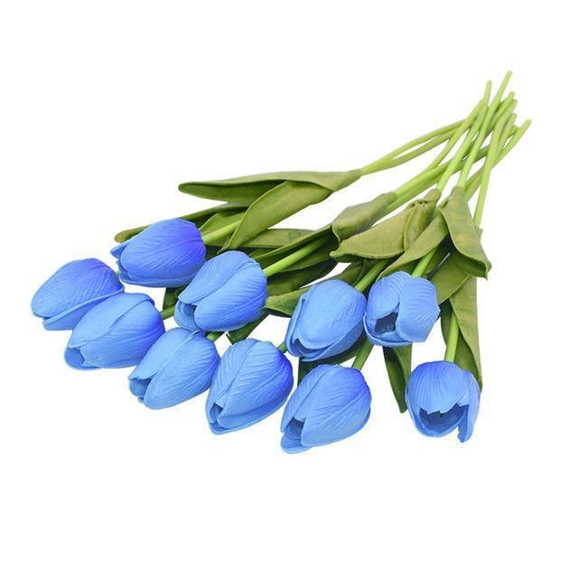 10-Piece Fake Tulips Silk Flowers