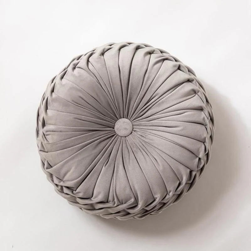 Plush Frill Circular Cushion Toss Pillow
