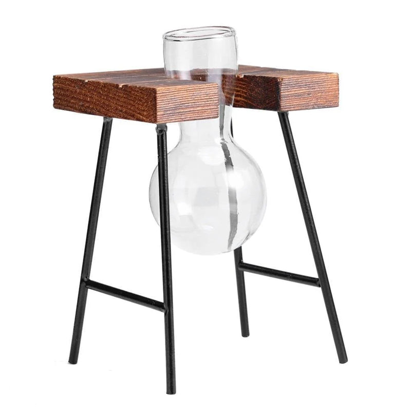 Flourish Propagation Vessel with Metal and Wooden Stand