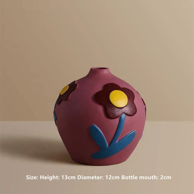 Colorful Ceramic Flower Vases