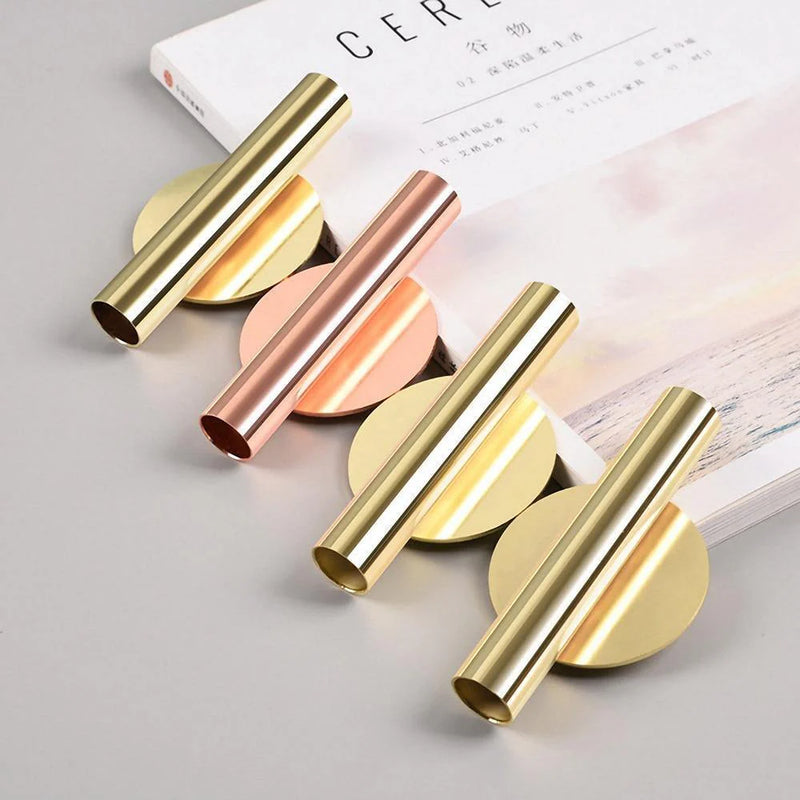 Sleek Metal Tube Vase