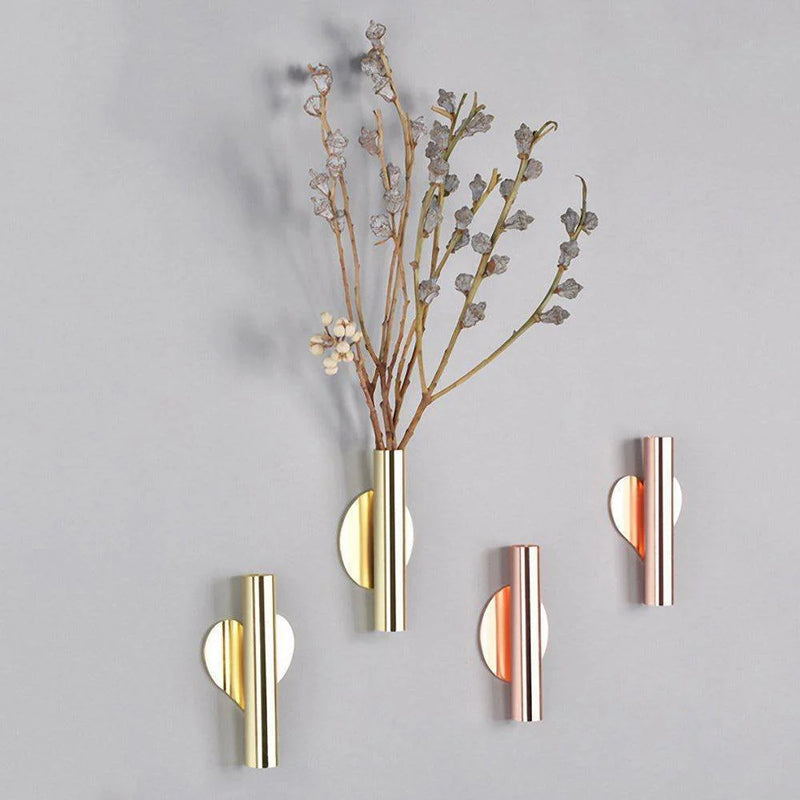 Sleek Metal Tube Vase