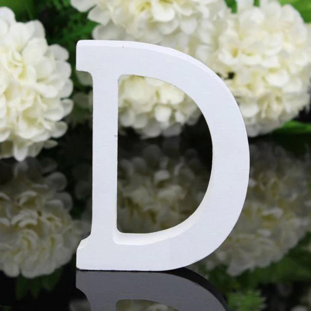 White Standing Mountable Wood Letter