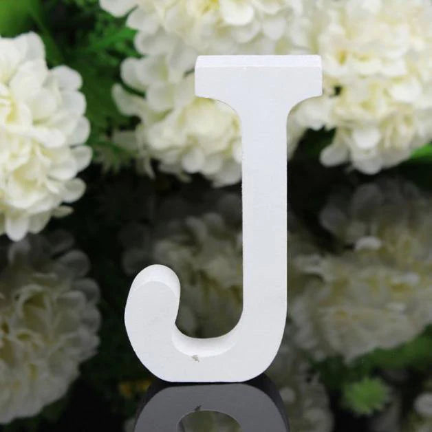 White Standing Mountable Wood Letter
