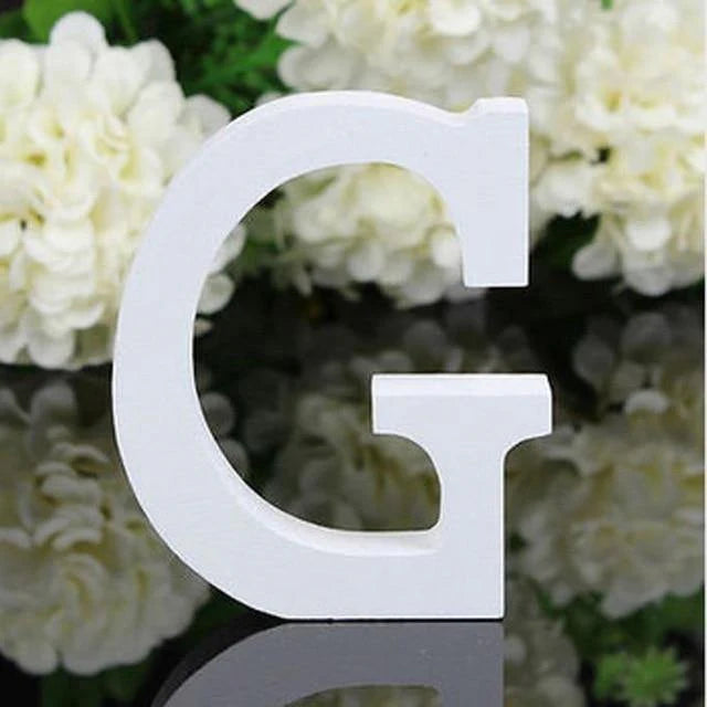 White Standing Mountable Wood Letter