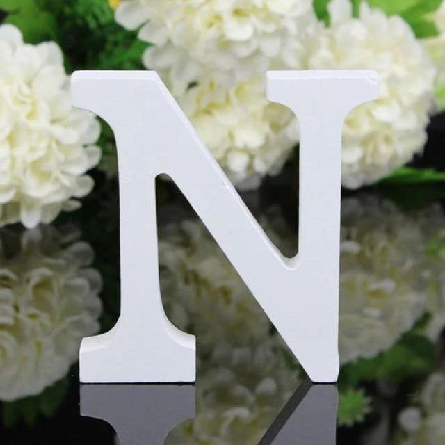 White Standing Mountable Wood Letter