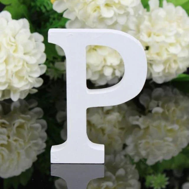 White Standing Mountable Wood Letter