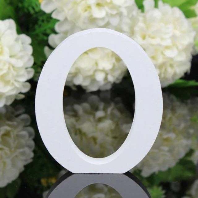 White Standing Mountable Wood Letter