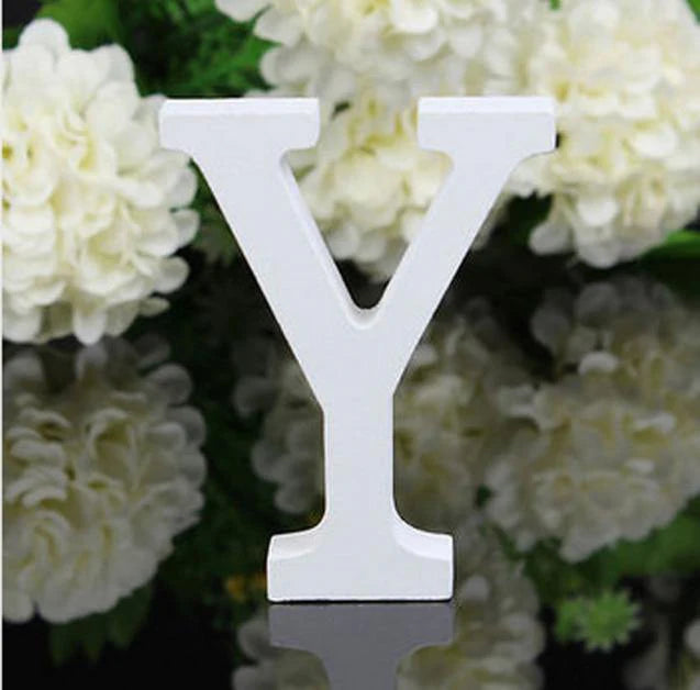 White Standing Mountable Wood Letter