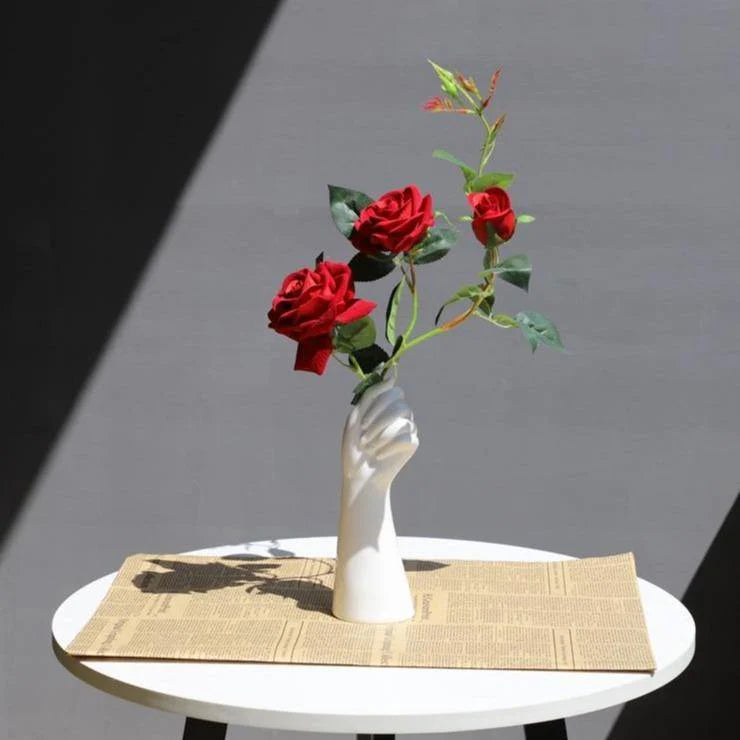 Hands of Bloom Ceramic Vase