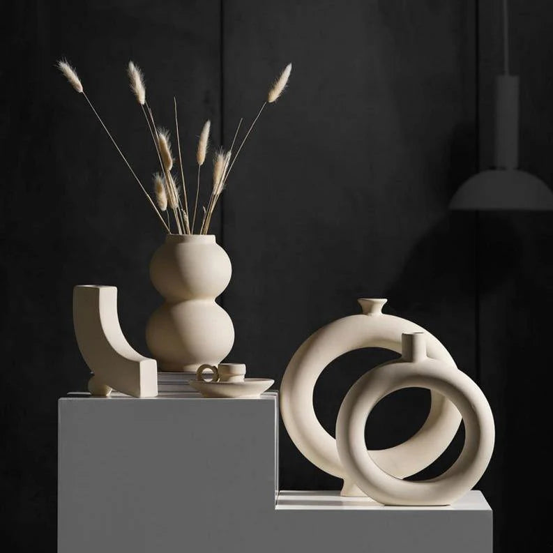 SereneStone™ - Contemporary Ceramic Vase Set