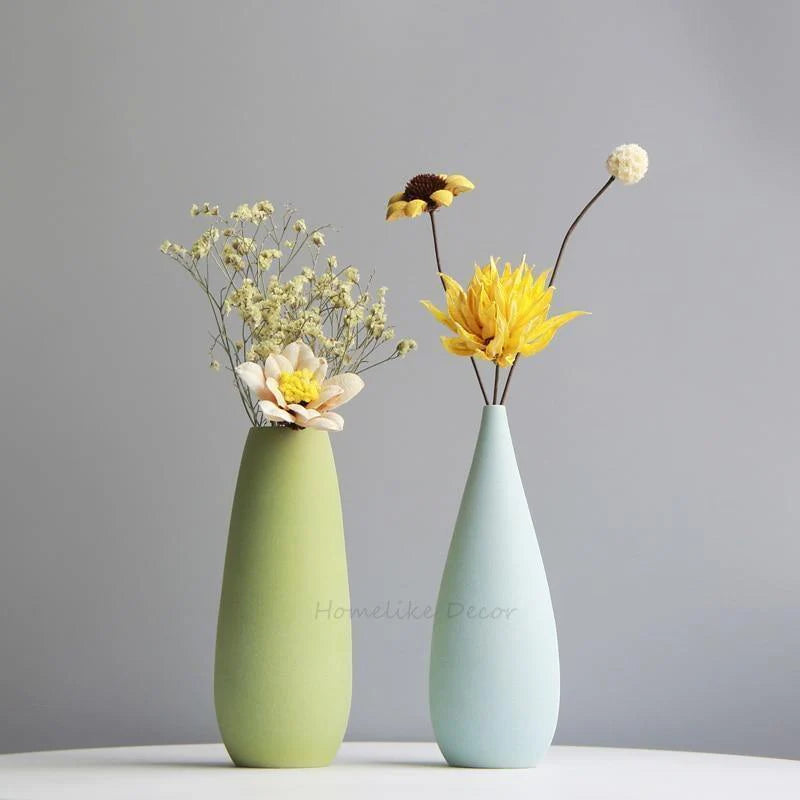 Delicate Hued Ceramic Floral Vases