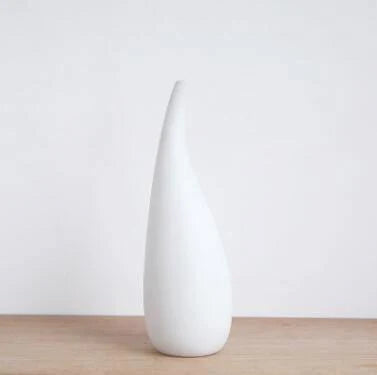White Porcelain Vase with Water Drop Design