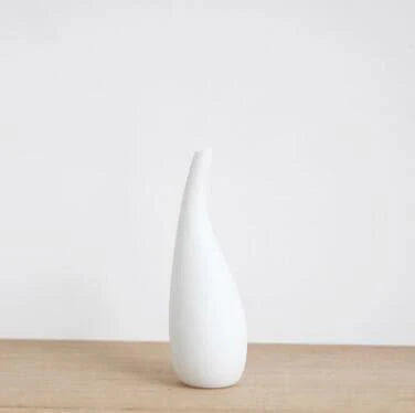 White Porcelain Vase with Water Drop Design