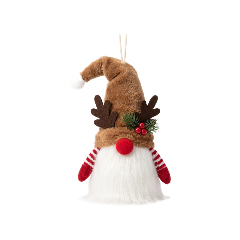 Plush Christmas Gnome Hanging Ornament with Warm LED Glow