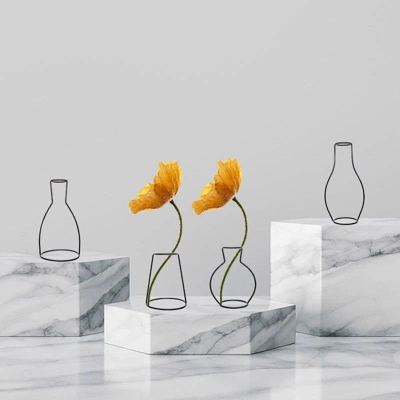 Sleek Iron Line Vase Stand