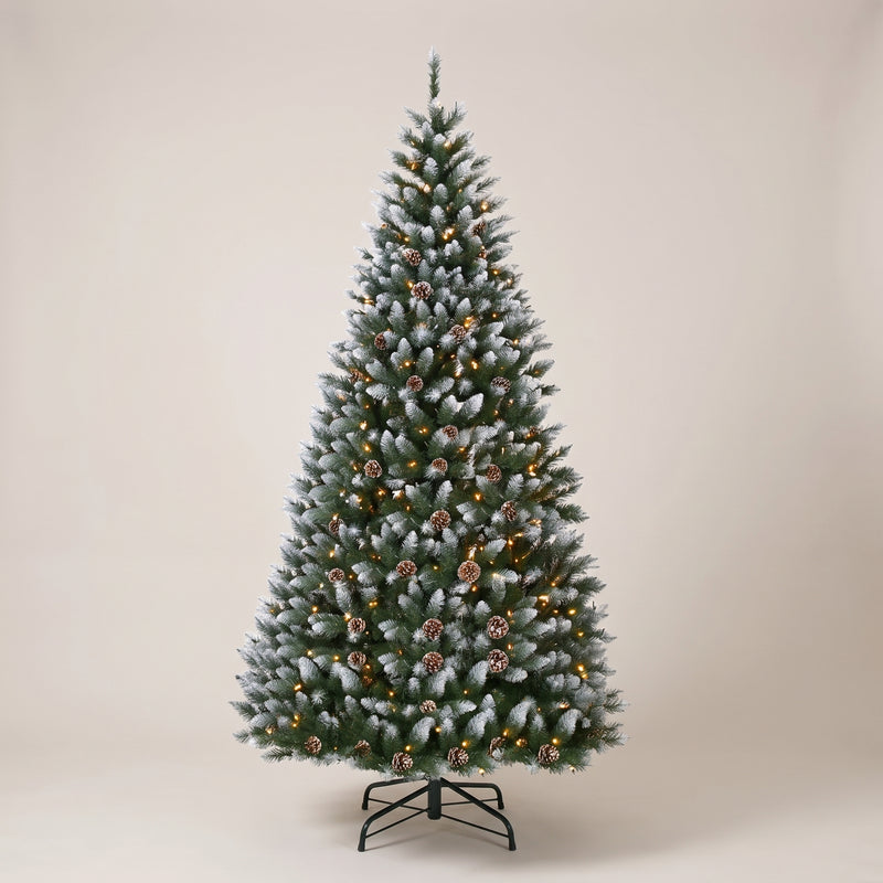 6-Ft Pre-Lit Snow-Flocked Spruce Tree