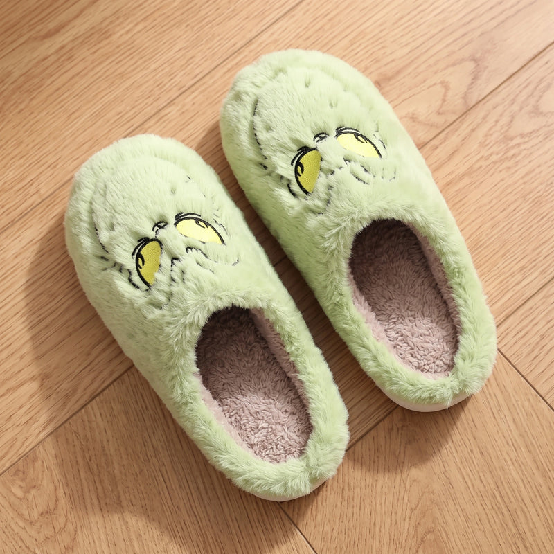 Green Monster Plush Slippers