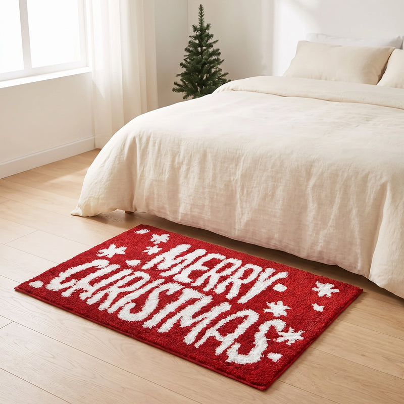 Merry Christmas Red Accent Rug