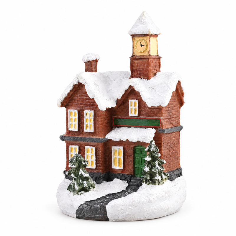 Style B resin Christmas village building miniature on a white background