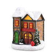 Style D resin Christmas village building miniature on a white background
