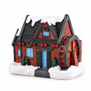 Style E resin Christmas village building miniature on a white background