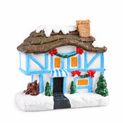 Style F resin Christmas village building miniature on a white background
