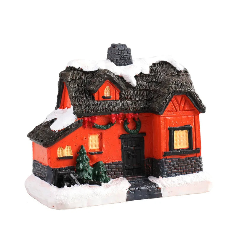 Style G resin Christmas village building miniature on a white background