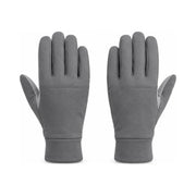 Grey winter gloves, pair, back of the hand