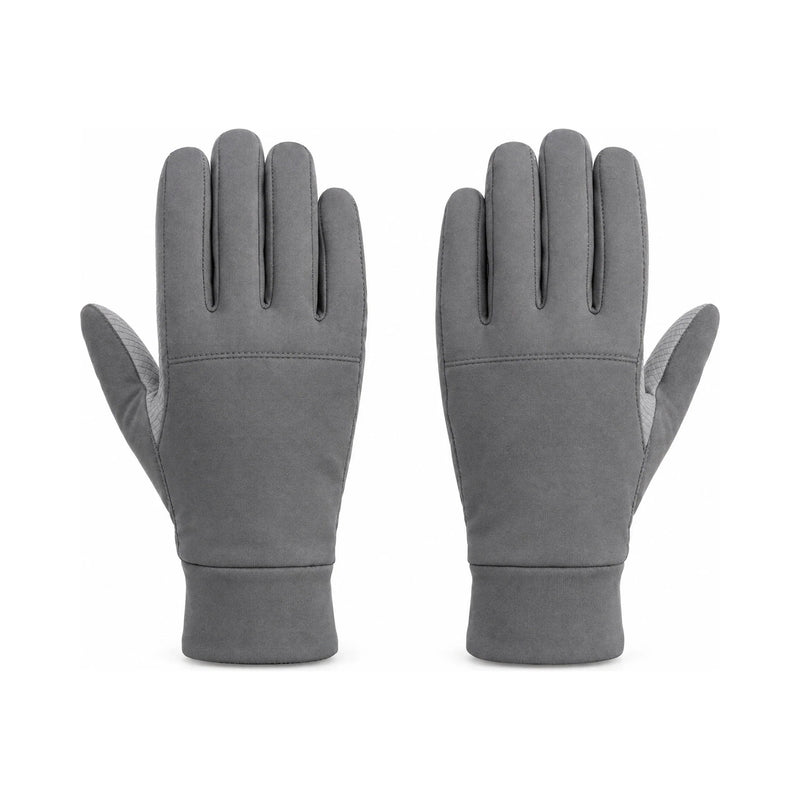 Grey winter gloves, pair, back of the hand