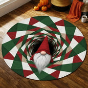 Round rug with a printed Gnome Spiral design